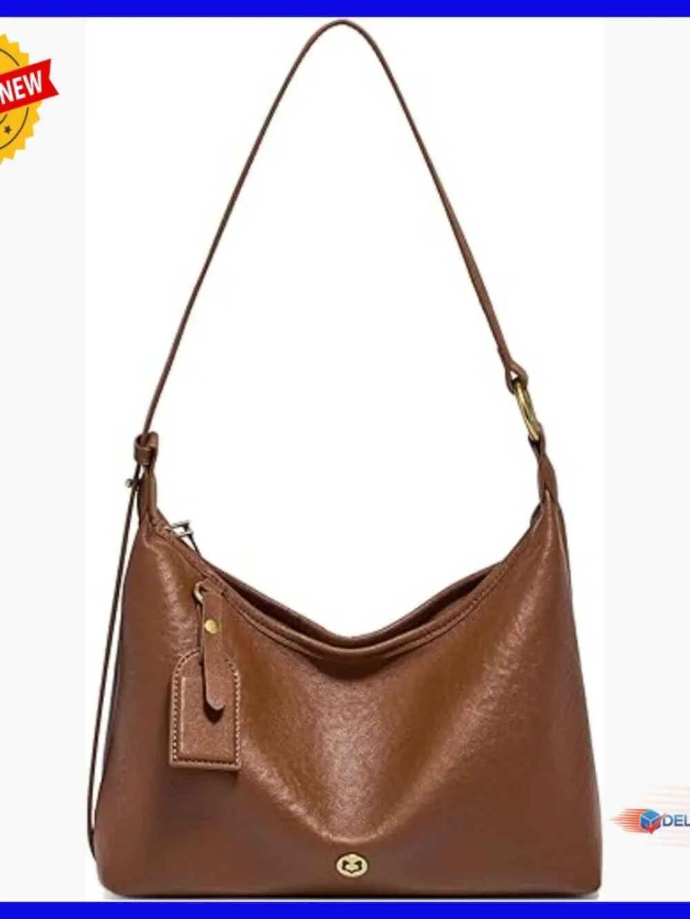 Genuine Leather Hobo Handbag Slouchy Crossbody Shoulder Bag Adjustable Strap